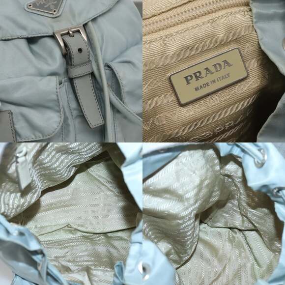 PRADA Backpack Nylon Light Blue Silver - Picture 12 of 13
